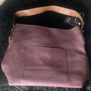Joy Susan Plum and Tan Shoulder Bag